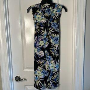 NEW YORK & COMPANY DRESS! Black with green and blue print.